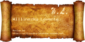 Willinszky Levente névjegykártya
